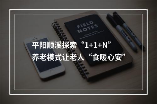 平阳顺溪探索“1+1+N”养老模式让老人“食暖心安”