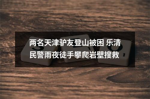两名天津驴友登山被困 乐清民警雨夜徒手攀爬岩壁搜救