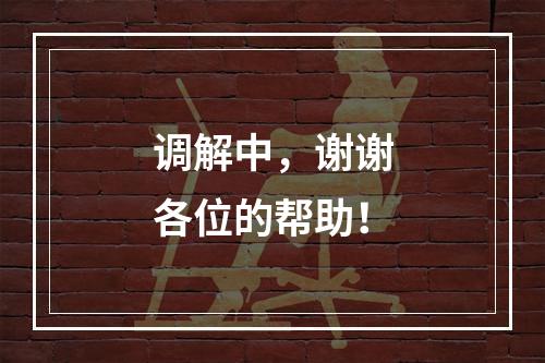 调解中，谢谢各位的帮助！