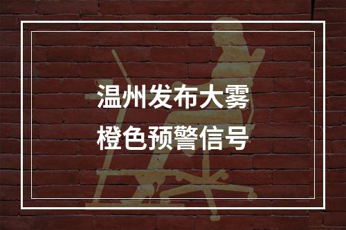 温州发布大雾橙色预警信号