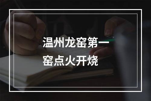 温州龙窑第一窑点火开烧