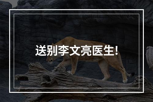 送别李文亮医生!