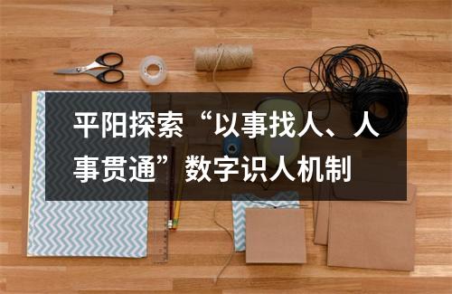 平阳探索“以事找人、人事贯通”数字识人机制