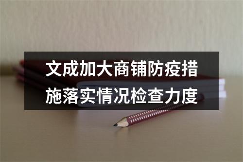 文成加大商铺防疫措施落实情况检查力度
