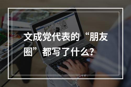 文成党代表的“朋友圈”都写了什么？