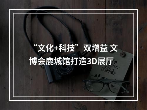“文化+科技”双增益 文博会鹿城馆打造3D展厅