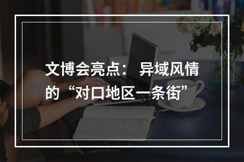 文博会亮点： 异域风情的“对口地区一条街”