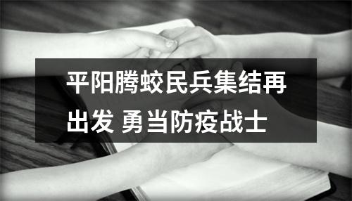 平阳腾蛟民兵集结再出发 勇当防疫战士