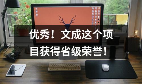 优秀！文成这个项目获得省级荣誉！