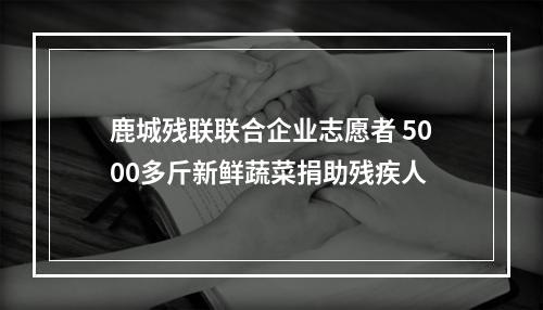鹿城残联联合企业志愿者 5000多斤新鲜蔬菜捐助残疾人