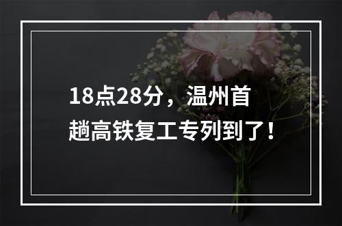 18点28分，温州首趟高铁复工专列到了！