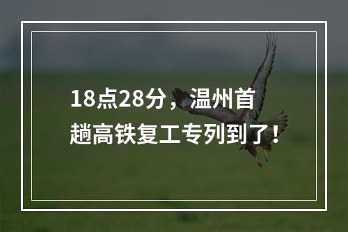 18点28分，温州首趟高铁复工专列到了！