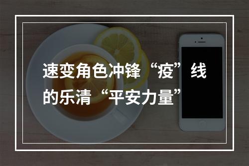 速变角色冲锋“疫”线的乐清“平安力量”