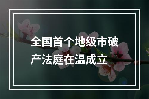 全国首个地级市破产法庭在温成立