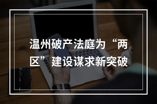 温州破产法庭为“两区”建设谋求新突破