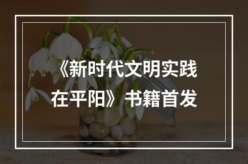 《新时代文明实践在平阳》书籍首发