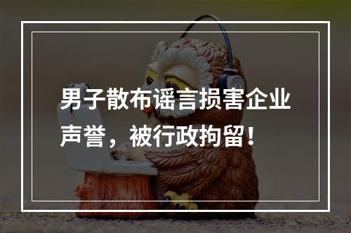 男子散布谣言损害企业声誉，被行政拘留！