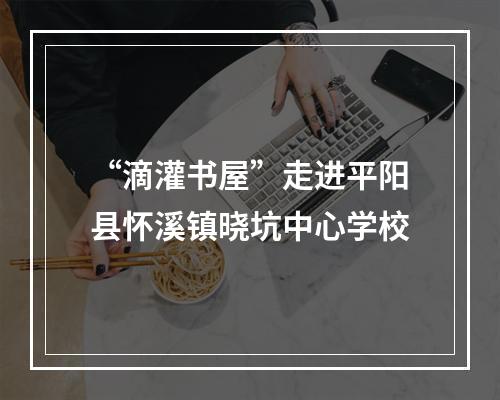 “滴灌书屋”走进平阳县怀溪镇晓坑中心学校