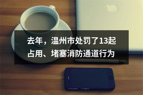 去年，温州市处罚了13起占用、堵塞消防通道行为