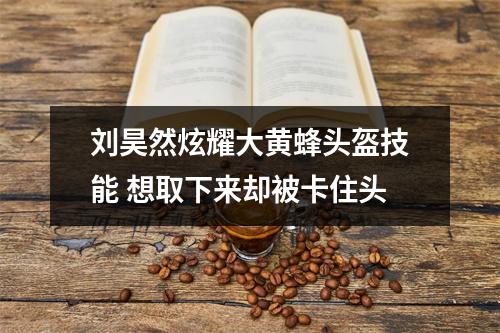 刘昊然炫耀大黄蜂头盔技能 想取下来却被卡住头