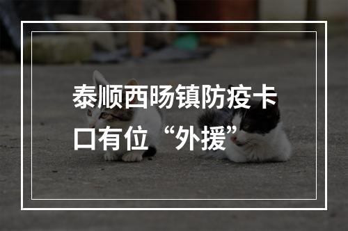 泰顺西旸镇防疫卡口有位“外援”