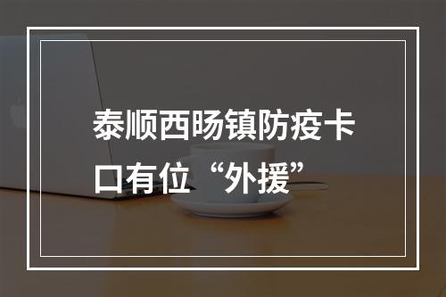 泰顺西旸镇防疫卡口有位“外援”