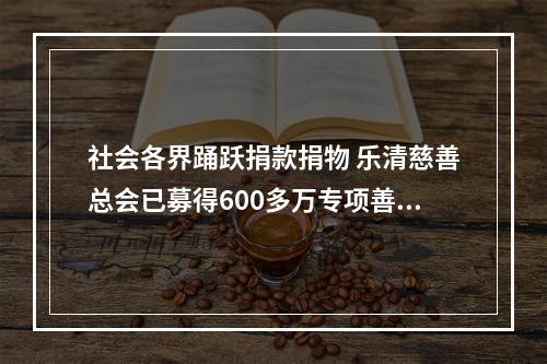 社会各界踊跃捐款捐物 乐清慈善总会已募得600多万专项善款