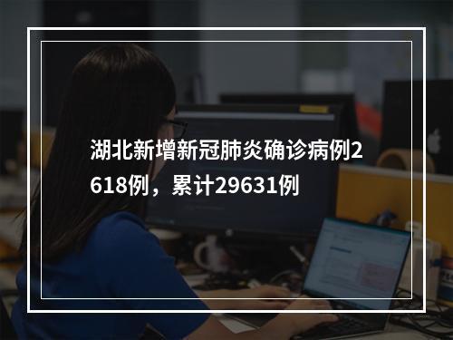 湖北新增新冠肺炎确诊病例2618例，累计29631例
