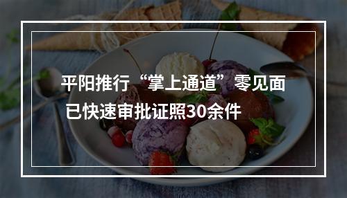 平阳推行“掌上通道”零见面 已快速审批证照30余件