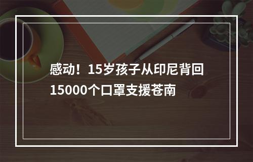 感动！15岁孩子从印尼背回15000个口罩支援苍南