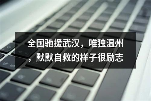 全国驰援武汉，唯独温州，默默自救的样子很励志