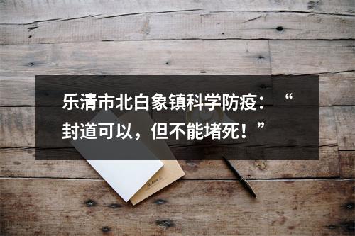 乐清市北白象镇科学防疫：“封道可以，但不能堵死！”