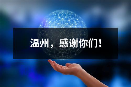 温州，感谢你们！