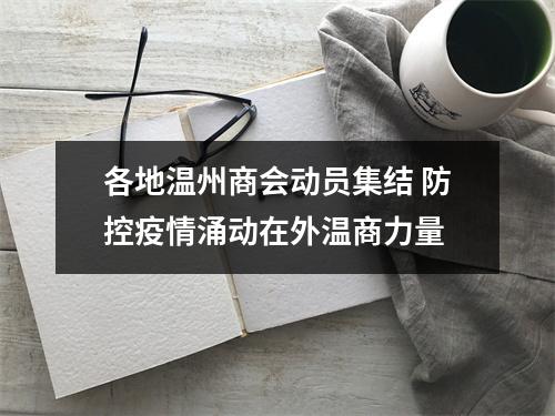 各地温州商会动员集结 防控疫情涌动在外温商力量
