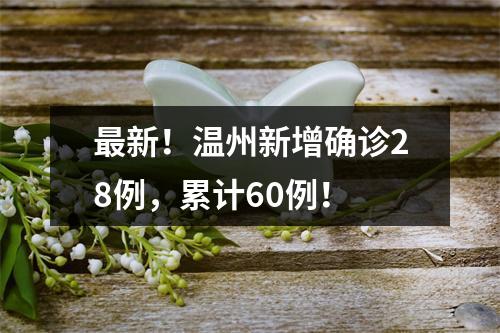 最新！温州新增确诊28例，累计60例！