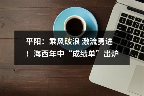 平阳：乘风破浪 激流勇进！海西年中“成绩单”出炉