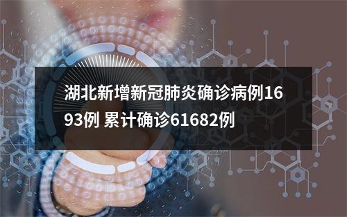 湖北新增新冠肺炎确诊病例1693例 累计确诊61682例