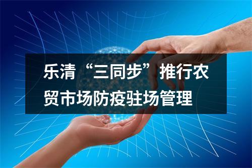 乐清“三同步”推行农贸市场防疫驻场管理