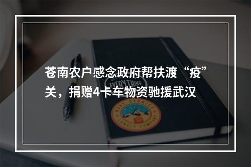 苍南农户感念政府帮扶渡“疫”关，捐赠4卡车物资驰援武汉