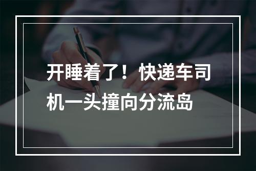 开睡着了！快递车司机一头撞向分流岛
