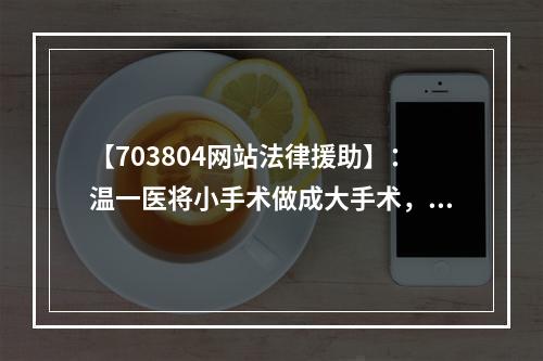 【703804网站法律援助】：温一医将小手术做成大手术，谁该负责？