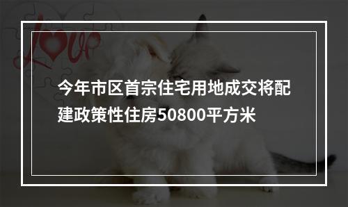 今年市区首宗住宅用地成交将配建政策性住房50800平方米