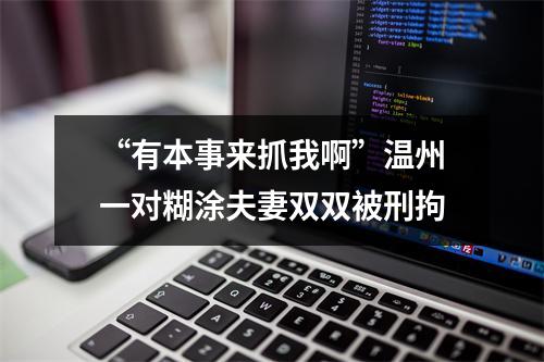 “有本事来抓我啊”温州一对糊涂夫妻双双被刑拘