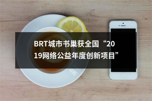 BRT城市书巢获全国“2019网络公益年度创新项目”