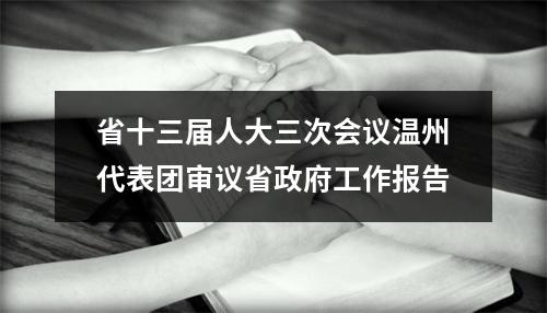 省十三届人大三次会议温州代表团审议省政府工作报告
