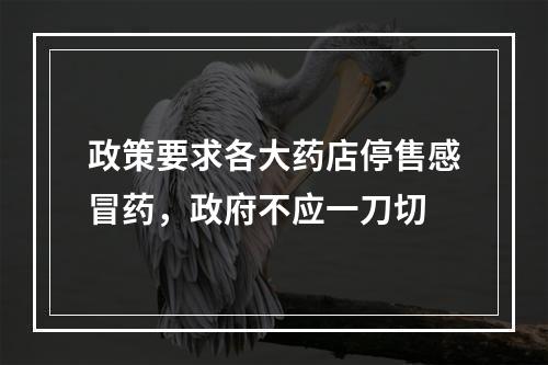 政策要求各大药店停售感冒药，政府不应一刀切