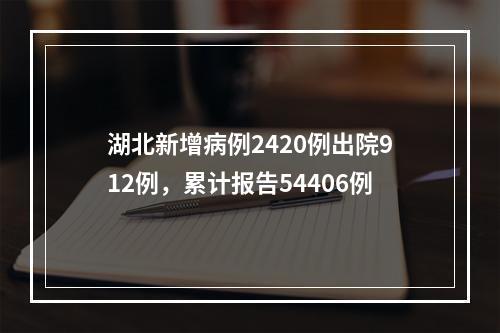 湖北新增病例2420例出院912例，累计报告54406例