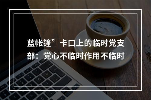 蓝帐篷”卡口上的临时党支部：党心不临时作用不临时