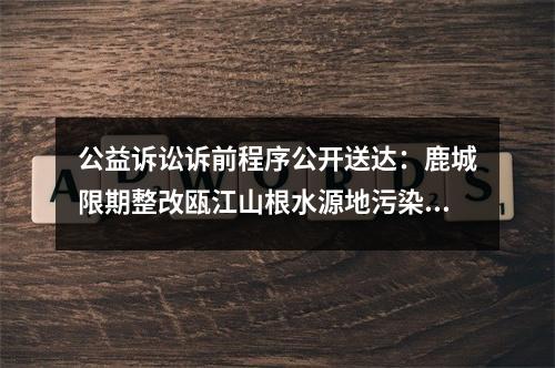 公益诉讼诉前程序公开送达：鹿城限期整改瓯江山根水源地污染问题