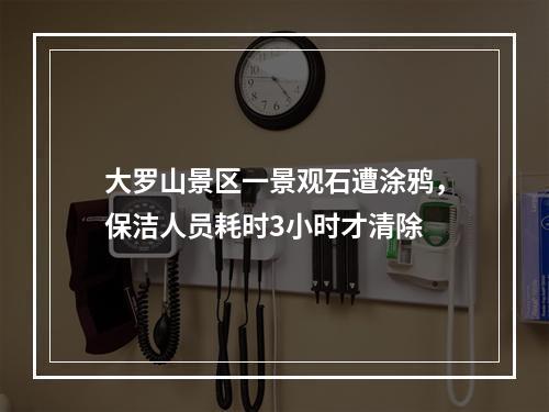 大罗山景区一景观石遭涂鸦，保洁人员耗时3小时才清除